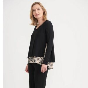 Joseph Ribkoff Black/Multi Top Woman 8 Snake Print Stretch Style 203560 NEW